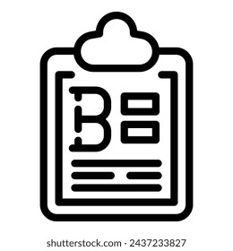 Gliederungsvektor des Bitcoin-Berichtanalyse-Symbols. Virtuelles Krypto-Geschäft. Handelsplattform
