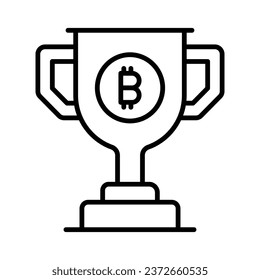 Bitcoin reward vector in customizable style isolated on white background