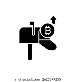 Bitcoin Rising from Mailbox Slot - Cryptocurrency and Digital Mail