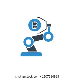 bitcoin and robot icon