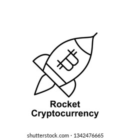 bitcoin rocket outline icon. Element of bitcoin illustration icons. Signs and symbols can be used for web, logo, mobile app, UI, UX on white background