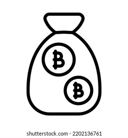 Bitcoin sack  Vector Icon which is suitable for commercial work and easily modify or edit it

