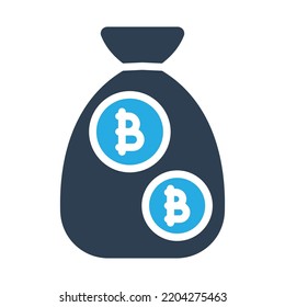 Bitcoin sack  Vector Icon which is suitable for commercial work and easily modify or edit it

