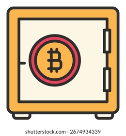 Bitcoin Vector seguro BTC Concepto de inversión icono de color o signo