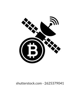 Bitcoin com antena de satélite - ícone mínimo