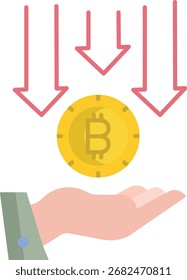 bitcoin save flat icon design