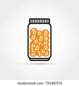 Bitcoin savings concept -vector illustration