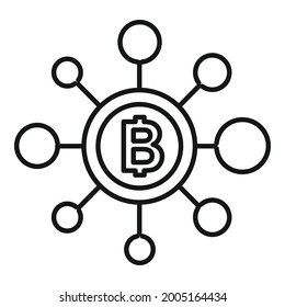 Bitcoin scheme icon outline vector. Graph currency. Chart bitcoin diagram