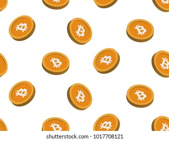 Bitcoin Seamless 3D Pattern