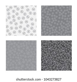 Bitcoin seamless pattern. BTC background. White seamless background with signs of Bitcoin.