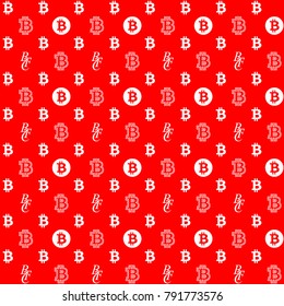 Bitcoin Seamless Pattern Louis Vuitton Supreme Style. Vector illustration