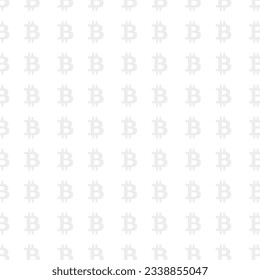 Bitcoin seamless pattern on transparent background. Repetitive vector illustration of bitcoin symbols. EPS10.