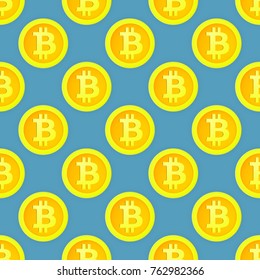 bitcoin seamless texture vector illustration colorful background