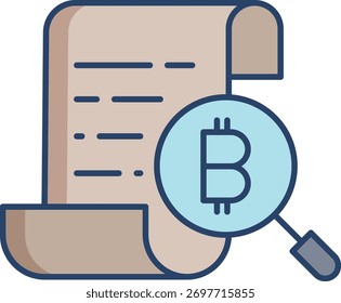 bitcoin search document linear color icon design