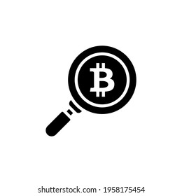 Bitcoin Search icon in vector. Logotype