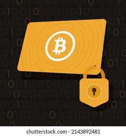 Bitcoin secure card with lock