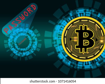 Bitcoin Secure global financial network crypto currency blockchain encryption.