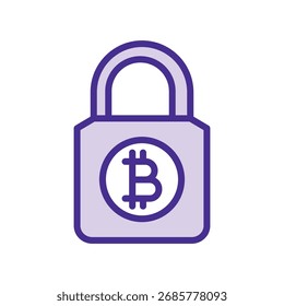Bitcoin Security duotone line icon , vector, pixel perfect, illustrator file 