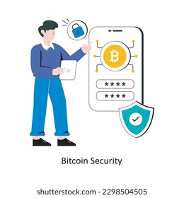 Bitcoin Security flat style design vector illustration. stock illustration