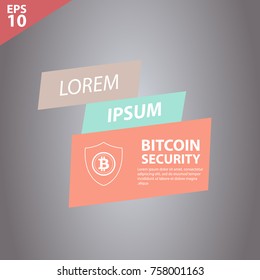 Bitcoin security icon on abstract geometric background