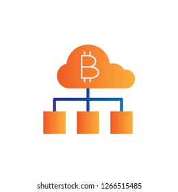 bitcoin server icon design with modern concept and simple logo shape style design vector eps 10 