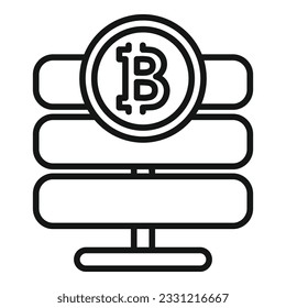 Bitcoin server icon outline vector. Block chain. Finance data