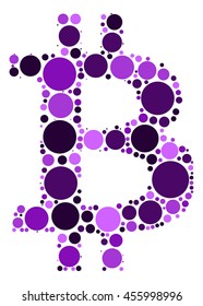 Bitcoin shape vector design by color point