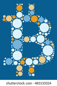 Bitcoin shape vector design by color point