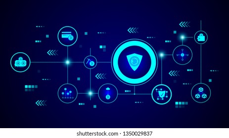 bitcoin shield icon. From crypto set
