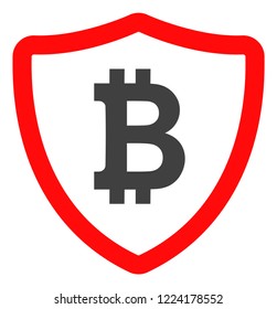Bitcoin shield icon on a white background. Isolated bitcoin shield symbol with flat style.