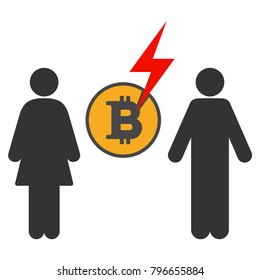 Bitcoin Shock Divorce vector icon. Style is flat graphic symbol.