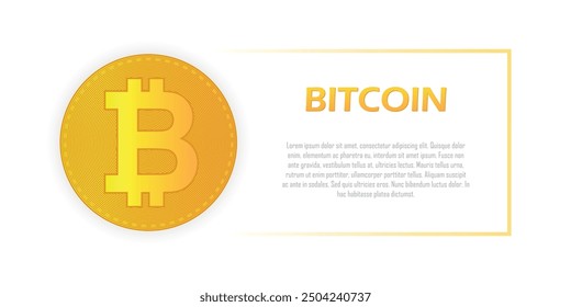 bitcoin sign, crypto currency banner, blockchain development, e money, copy space for text