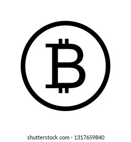 Bitcoin sign. Cryptocurrency symbol. cryptocurrency icon.  Blockchain-based secure cryptocurrency. Vector icon for web site design, app. 