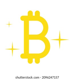 Bitcoin-Zeichen Flaches Vektorsymbol, das leicht modifiziert oder bearbeitet werden kann