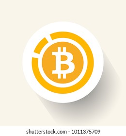 Bitcoin sign icon flat design network money symbol. Vector, illustration eps10
