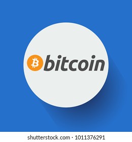 Bitcoin sign icon flat design network money symbol. For mobile user interface. Vector, illustration eps10

