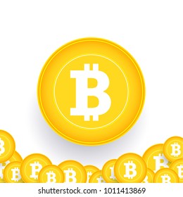 Bitcoin sign icon flat design network money symbol. Vector, illustration eps10