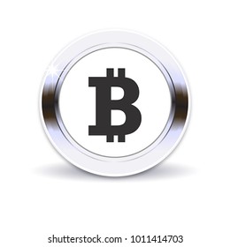 Bitcoin sign icon flat design network money symbol. Vector, illustration eps10