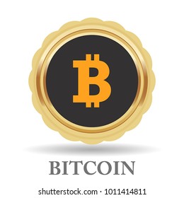Bitcoin sign icon flat design network money symbol. Vector, illustration eps10