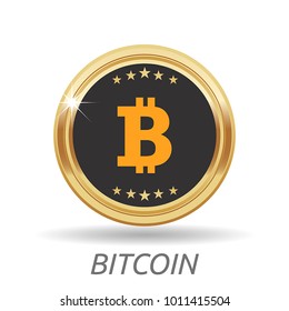 Bitcoin sign icon flat design network money symbol. Vector, illustration eps10
