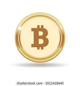 Bitcoin sign icon flat design network money symbol. Vector, illustration eps10