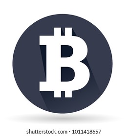 Bitcoin sign icon flat design network money symbol. Vector, illustration eps10