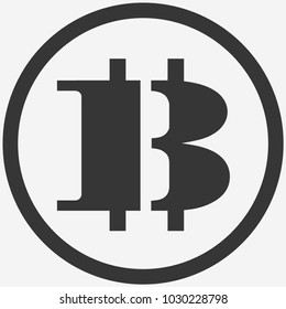 Bitcoin sign icon for internet money. Bitcoin icon. Crypto currency symbol and coin image for using in web projects or mobile applications - vector illustration.