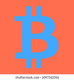 Bitcoin sign icon for internet money. Crypto currency symbol and coin image for using in web projects or mobile applications. Blockchain based secure cryptocurrency.