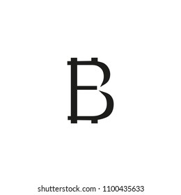 Bitcoin sign icon for internet money. Crypto currency symbol and coin image for using in web projects or mobile applications. Blockchain based secure cryptocurrency.