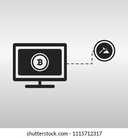 Bitcoin sign icon for internet money. Crypto currency symbol and coin image for using in web projects or mobile applications. Isolated vector illustration.