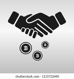 Bitcoin sign icon for internet money. Isolated vector illustration.