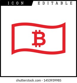 Bitcoin sign icon for internet money. Crypto currency symbol and coin image for using in web projects or mobile applications. Blockchain based secure cryptocurrency. Isolated vector illustration.