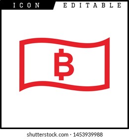 Bitcoin sign icon for internet money. Crypto currency symbol and coin image for using in web projects or mobile applications. Blockchain based secure cryptocurrency. Isolated vector illustration.