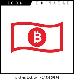 Bitcoin sign icon for internet money. Crypto currency symbol and coin image for using in web projects or mobile applications. Blockchain based secure cryptocurrency. Isolated vector illustration.
